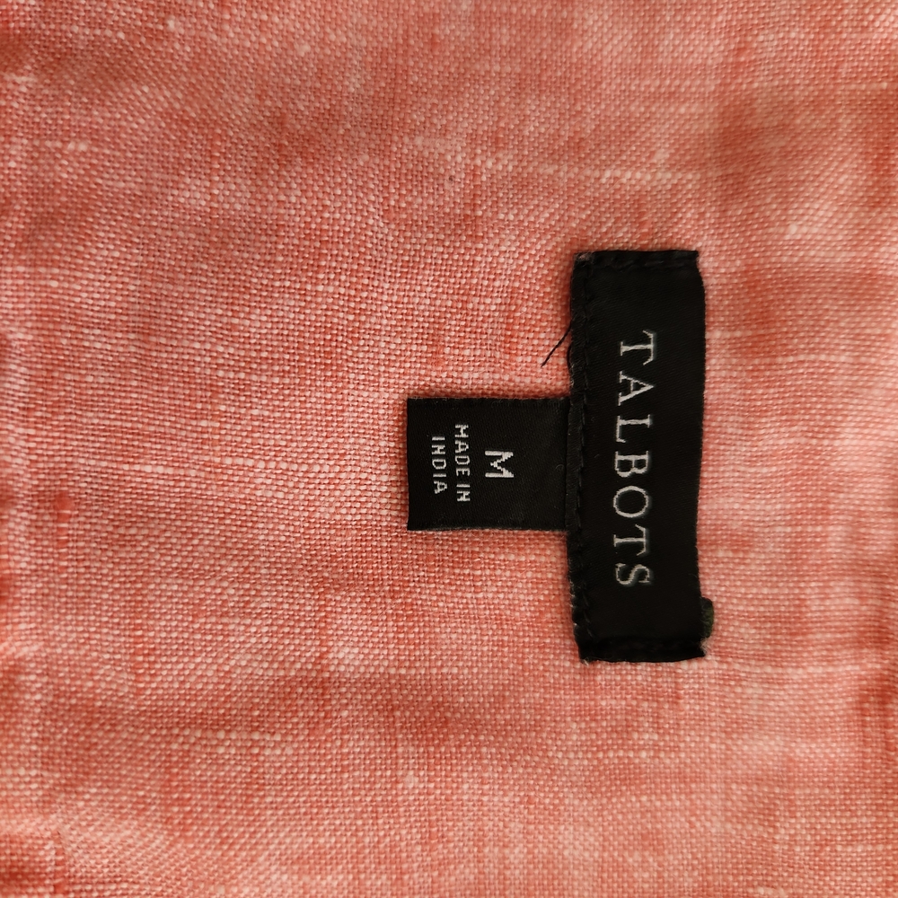 Talbots Linen Shell Cross Dye Pink Sleeveless Linen V-Neck Top - S - Picture 5 of 9